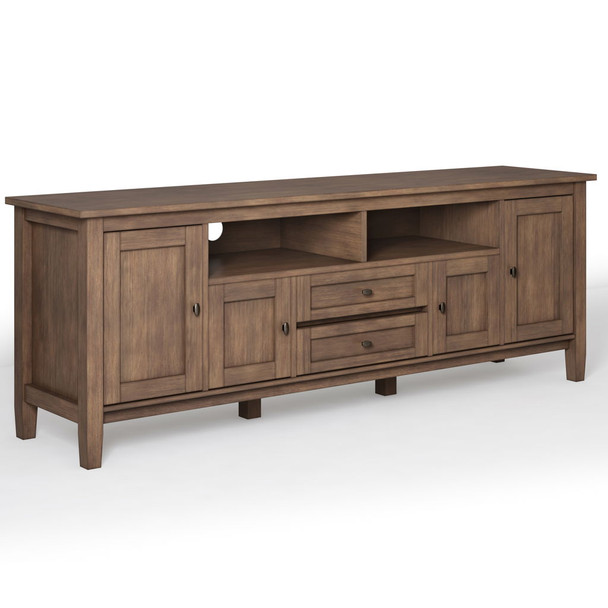 Warm Shaker - TV Media Stand - Rustic Natural Aged Brown