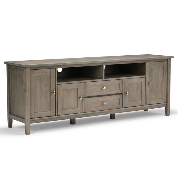Warm Shaker - TV Media Stand - Distressed Gray