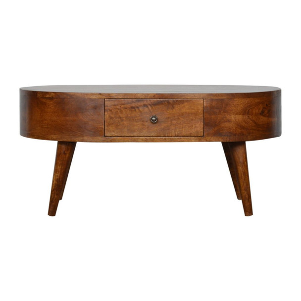 Rounded Coffee Table - Chestnut