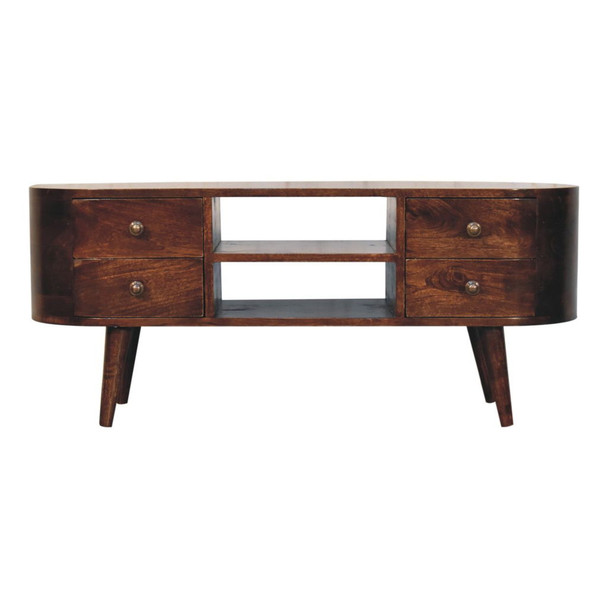 Rounded Entertainment Unit - Walnut