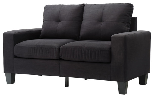 Modern Design Modular Loveseat - Black