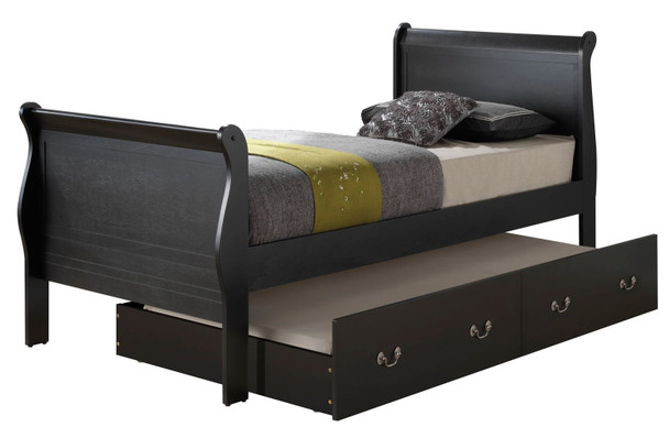 Twin Storage Bed Timeless - Elegant Black