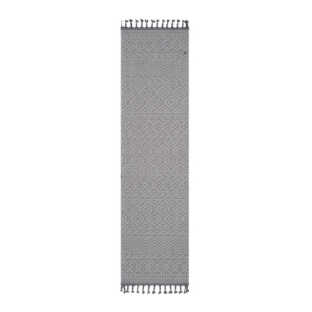 Guros - 2' X 8' Geometric Indoor / Outdoor Area Rug - White