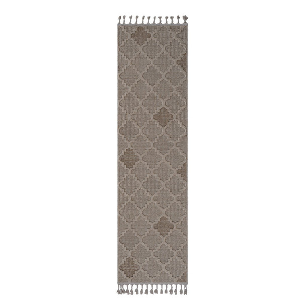 Guros - 2' X 8' Trellis Indoor / Outdoor Area Rug - Cream