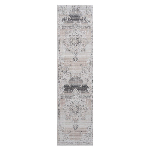 Payas - 2' X 8' Medallion Runner Rug - Cream / Beige