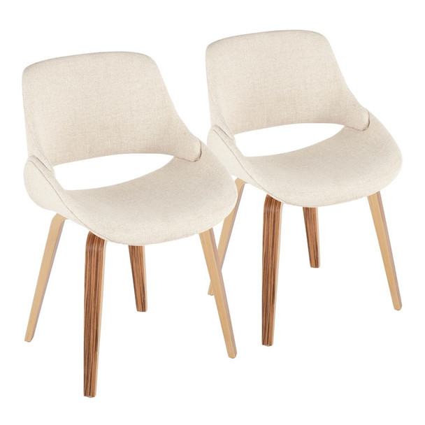 Fabrico - Mid-Century Modern Dining Chair (Set of 2) - Cream / Zebra