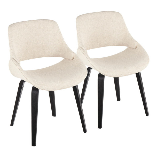 Fabrico - Mid-Century Modern Dining Chair (Set of 2) - Black / Cream