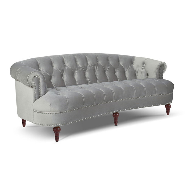 La Rosa - Victorian Chesterfield Tufted Sofa - Opal Gray