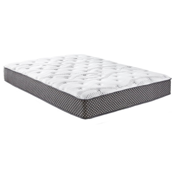 10" King Quilted Hybrid Mattress, Medium Firm - Black / White