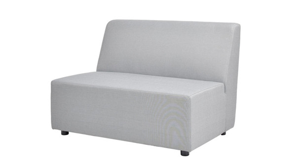 Cleo - Modular Upholstered Deep Seating Patio Armless Loveseat - Light Gray