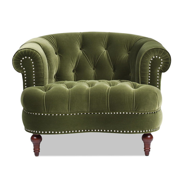 La Rosa - Victorian Tufted Upholstered Accent Chair - Olive Green