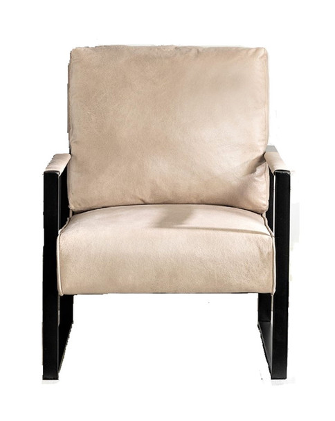 Classic Mid Century Modern Accent Chair With Durable Square Metal Frame, Armchair - Light Camel