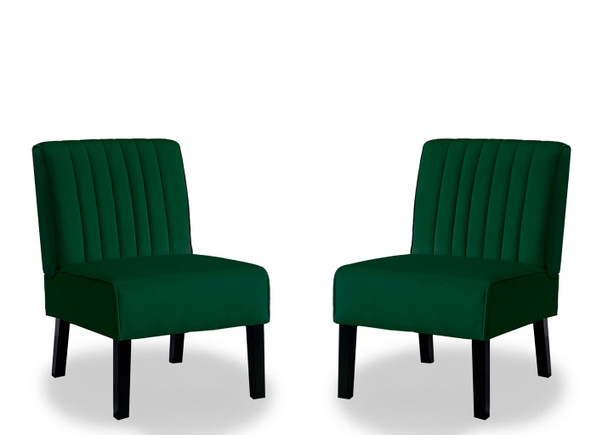 Reese - Mid-Century Modern Accent Chairs With Minimalist Design, Elegant Upholstery And Legs (Set of 2) - Green