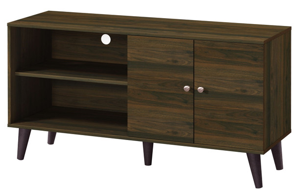 Amidon - TV Stand For TV's Up To 47.3", With 2 Storage Shelves & 1 Cabinet, Modern Entertainment Centre For TV In Living Room - Walnut