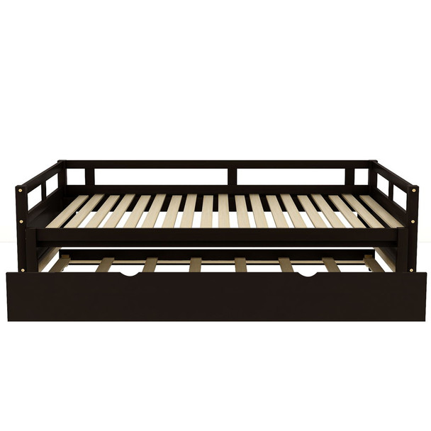 Extending Daybed With Trundle, Daybed With Trundle - Espresso