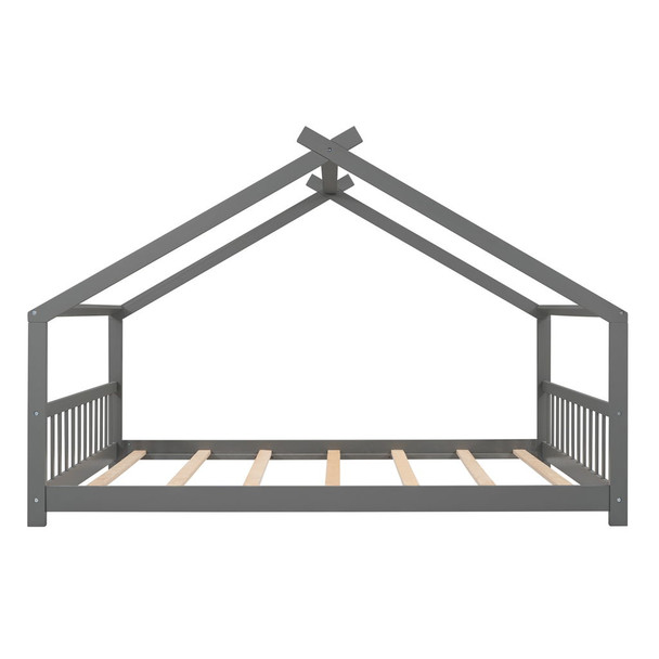 Full Size Playhouse Design Bed - Gray