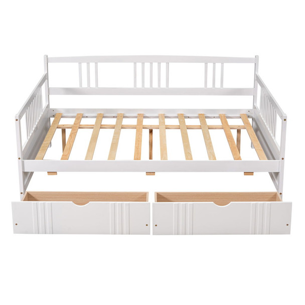Full Size DayBed With 2 Drawers - White