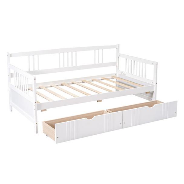 Twin Size DayBed With 2 Drawers - White