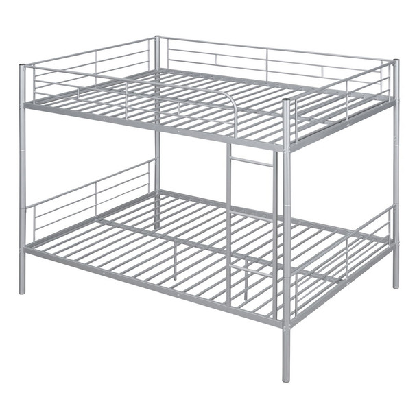 Full Over Full Metal Bunk Bed - Sliver