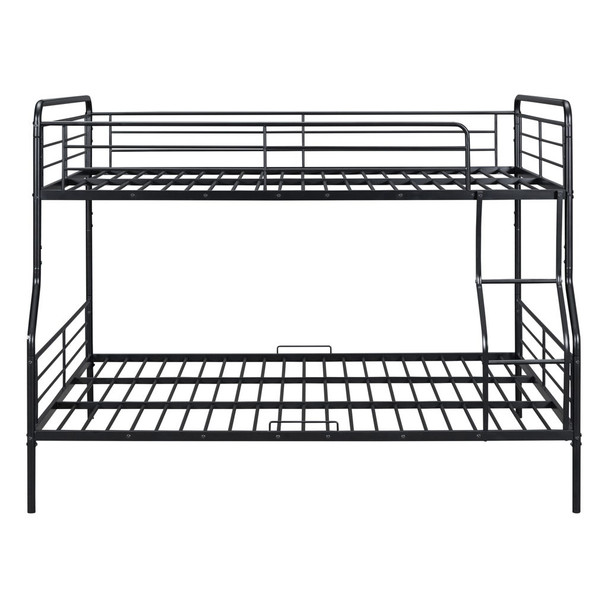 Full Long Over Queen Bunk Bed - Black