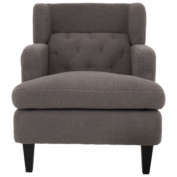 Upholstered Accent Chair Tufted Armchair For Living Room, Russet - Brown