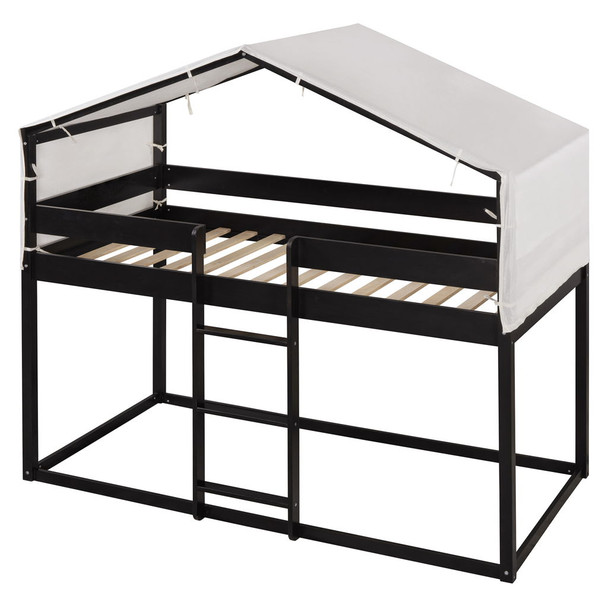 Twin Over Twin Bunk Bed & Tent - Espresso