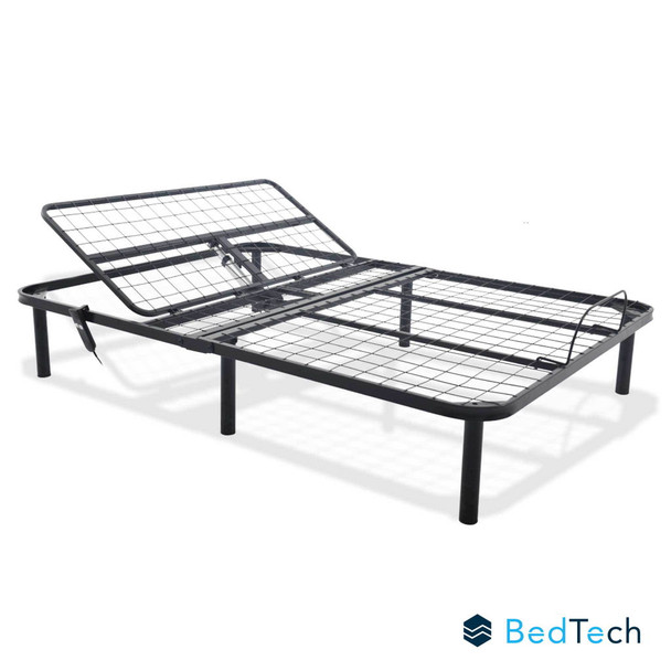 Bthu - California King Adjustable Bed Base With Head Position Adjustment - Black
