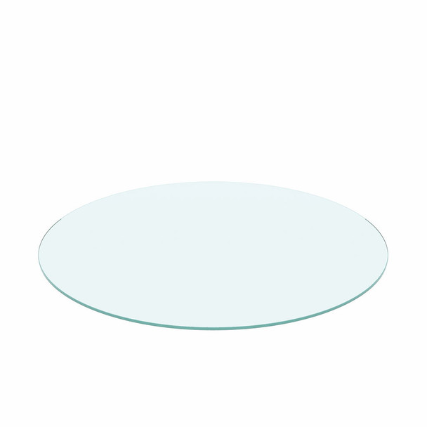 20" Round Tempered Glass Table Top Clear Glass 1 / 4" Thick Flat Polished Edge - Transparent