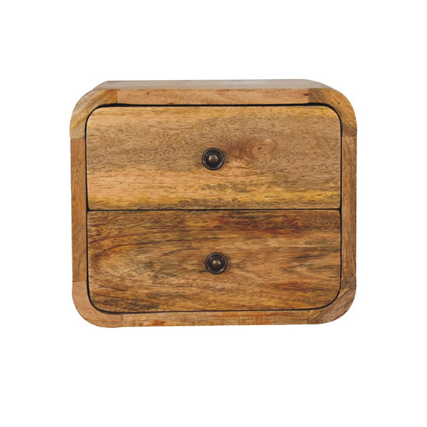 Mini Curve Floating Bedside - Oak