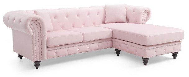 Nola - Sofa Chaise - Pink