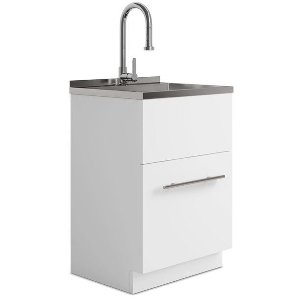 Metro - Laundry Cabinet & Faucet And Stainless Steel Sink Metro - Laundry Cabinet & Faucet And Stainless Steel Sink