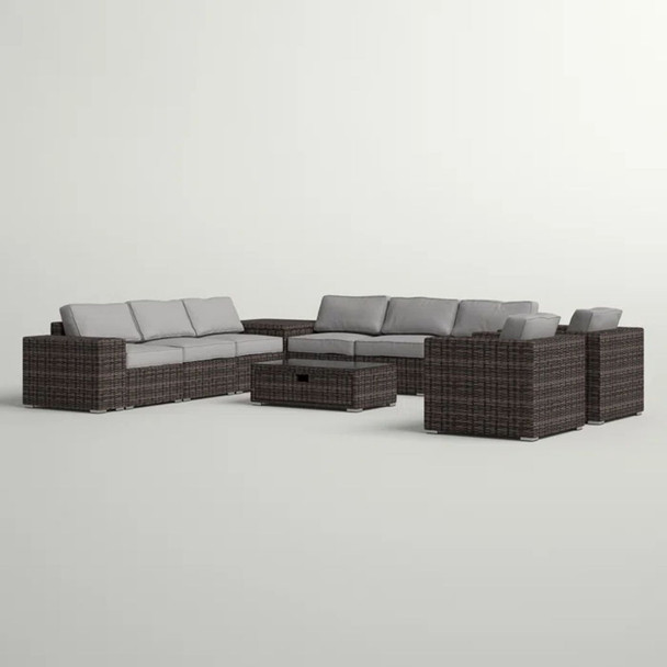 Stylish Rattan Wicker Person Seating Group With Premium Sunbrella Cushions Perfect For Outdoor Entertaining