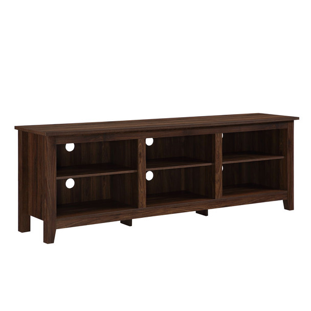 Modern Transitional 3 Shelf Open Storage TV Stand