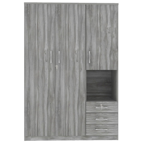 2 Doors Wardrobe Storage For Bedroom With Shelves And 3 Drawers