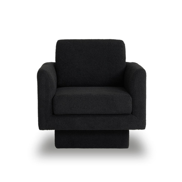 360° Modern Swivel Accent Chair Round Armchair, Thick Padded Single Lounge Sofa Upholstered Comfy
