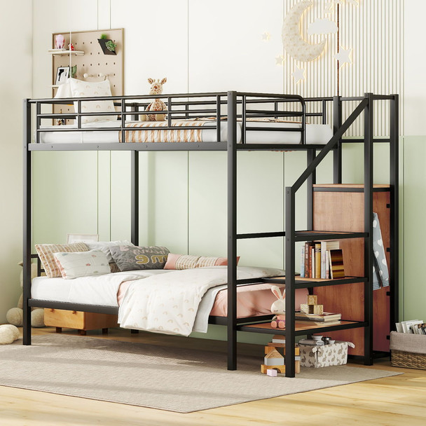 Bunk Bed With Lateral Storage Ladder And Wardrobe Bunk Bed With Lateral Storage Ladder And Wardrobe