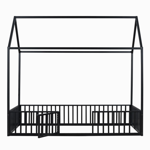 Metal House Bed With Fence And Door