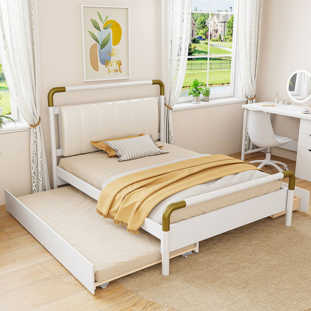 Storage Platform Bed, With 2 Big Drawers, Trundle Storage Platform Bed, With 2 Big Drawers, Trundle