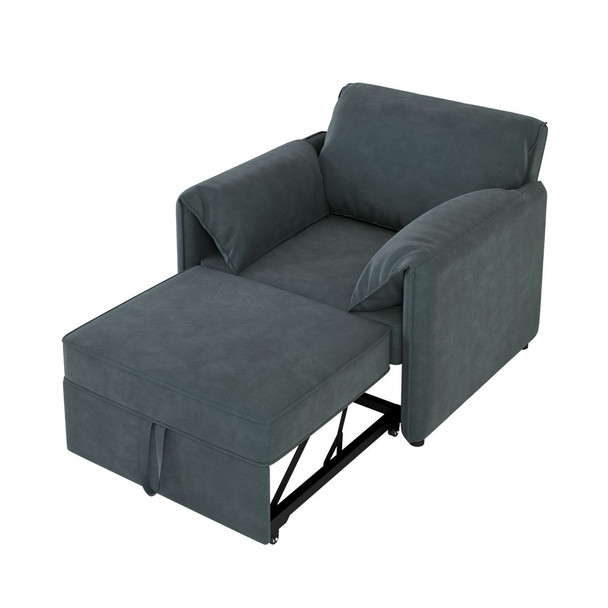 Convertible Pull Out Sofa Bed, 3 In 1 Convertible Sleeper Chair Adjustable Backrest With Thicked Cushions
