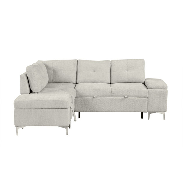 Versatile L Shaped Sofa Bed With Storage, Cup Holders, USB Ports Chenille Versatile L Shaped Sofa Bed With Storage, Cup Holders, USB Ports Chenille