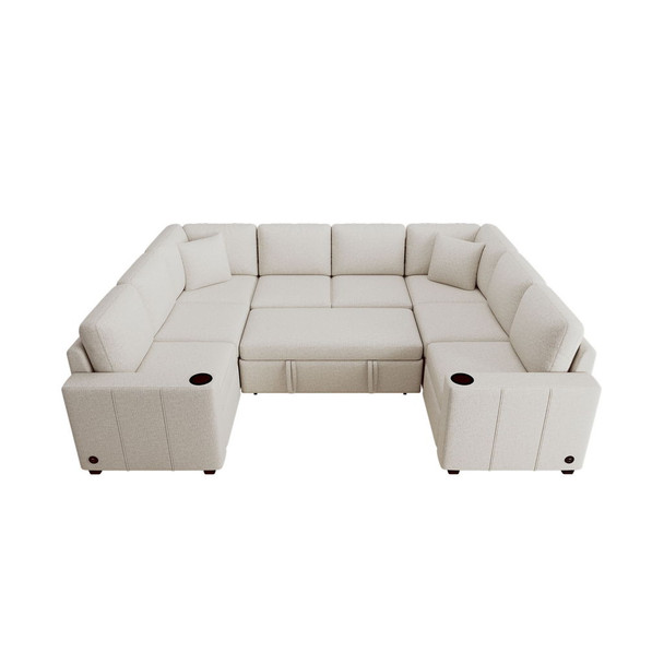 Convertible U-Shaped Sectional Sofa With Pull-Out Bed Convertible U-Shaped Sectional Sofa With Pull-Out Bed