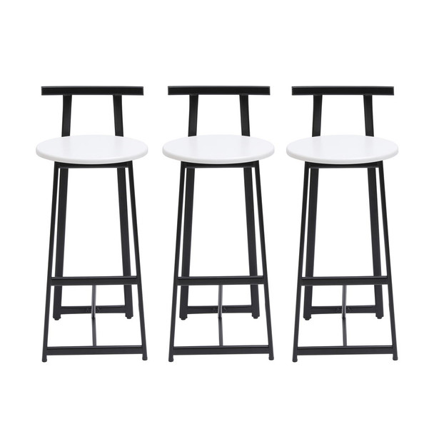Modern Bar Stools With Backrest For Kitchen (Set of 3) Modern Bar Stools With Backrest For Kitchen (Set of 3)