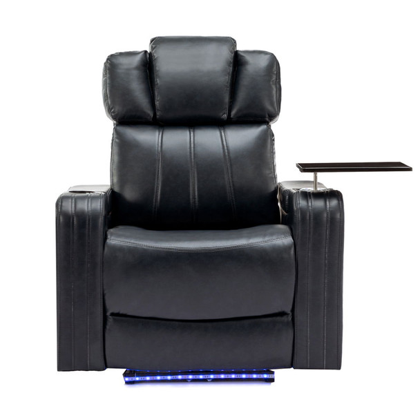 Power Recliner Theater Chair With Cooling Cup Holder, Bluetooth Speaker, LED Lights, USB Ports