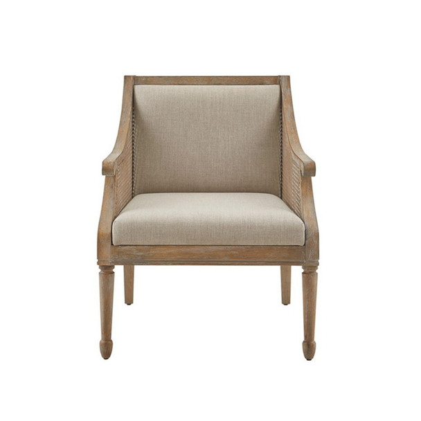 Transitional Cane Accent Armchair And Back Cushion - Natural Transitional Cane Accent Armchair And Back Cushion - Natural