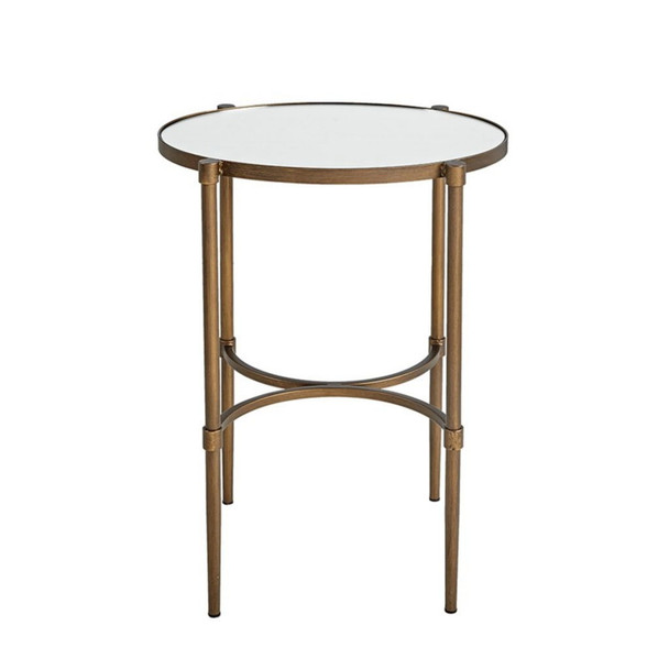 Bedford - Oval Mirror Accent Table - Antique Bronze Bedford - Oval Mirror Accent Table - Antique Bronze