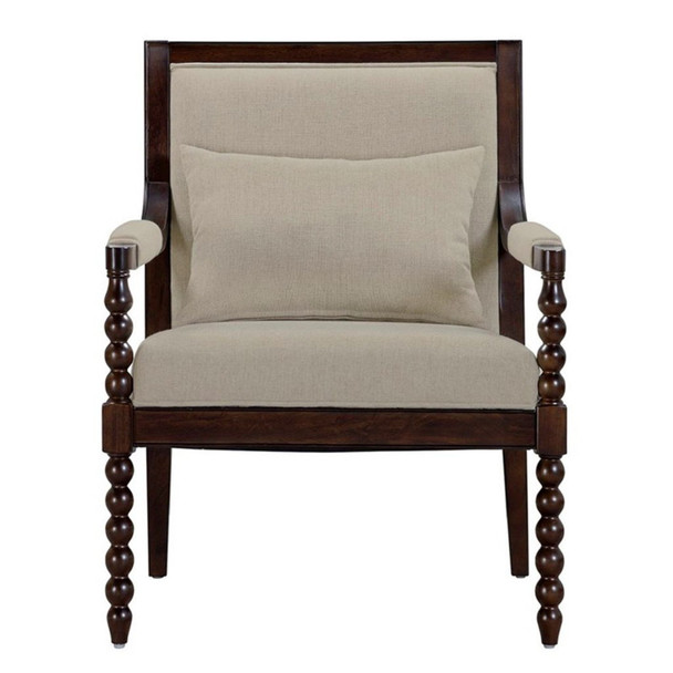Philippe - Accent Arm Chair With Backrest - Beige / Brown Philippe - Accent Arm Chair With Backrest - Beige / Brown