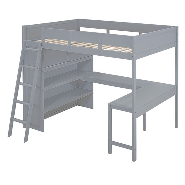 Modern Loft Bed With Desk And Shelves Modern Loft Bed With Desk And Shelves