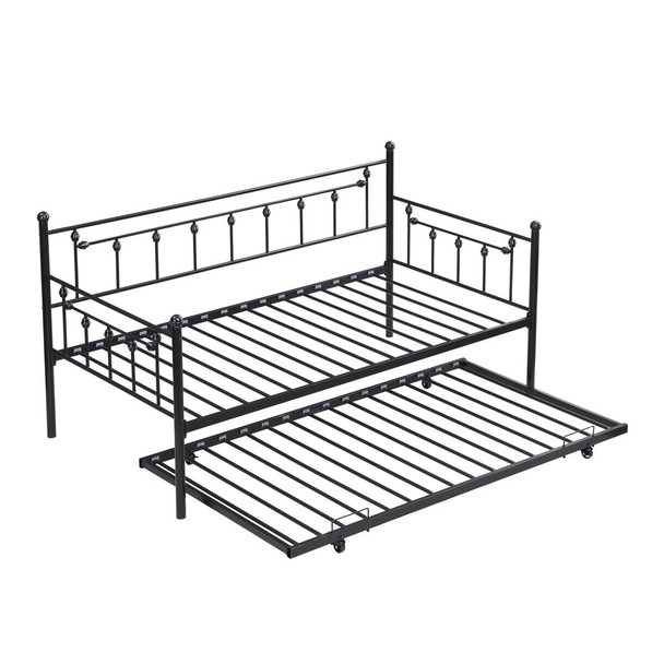 Twin Daybed With Trundle - Black Twin Daybed With Trundle - Black