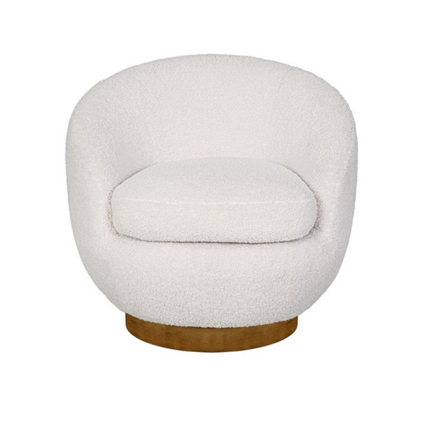 Shearling - Swivel Chair With Base Construction - Cream Shearling - Swivel Chair With Base Construction - Cream