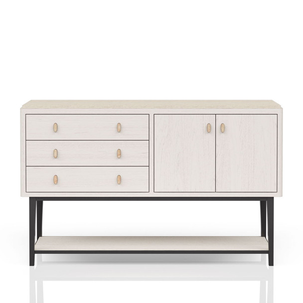 Server With Metal Base - White